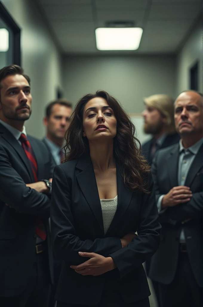 Several well-known people lined up with luggage, people watching around, busy with people, Fierce people, Exposed people, peopel watching, Attractive, group of people, confident looking, A group of people in the elevator, highly focused, Professional business atmosphere, People panic, Very intense, motivational, serious business, Wearing a watch, Firm, Busy, professional,Future Style