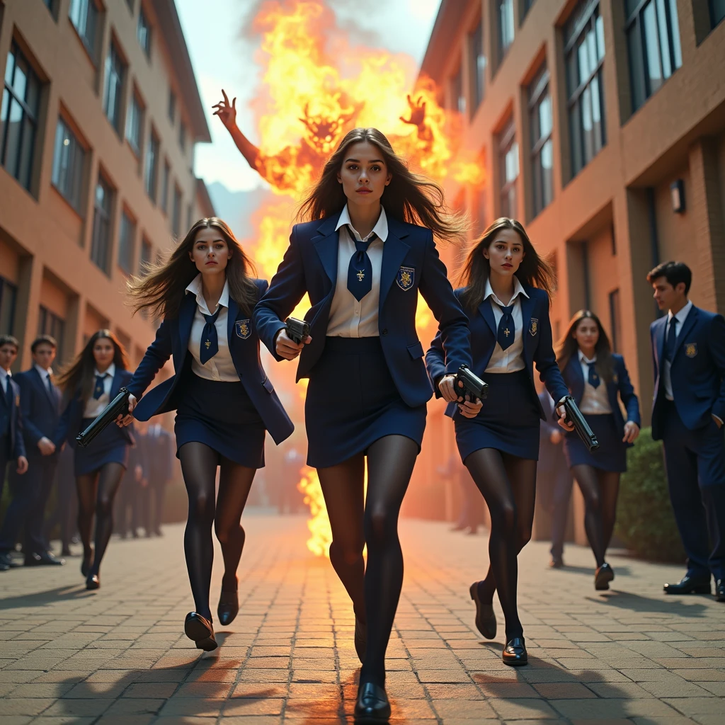 女教師のおしっこPeeing、Student urinates at graduation ceremony、Peeing、peeing herself、A lot of pee、From directly below、Gaze at the audience、Black Suit、mini skirt、tie、Stiletto heels、Perfect figure、Very beautiful、Japanese  teacher、Earrings、Heavy makeup、学校の体育館で卒業式を取り行っている最中に女教師がおしっこPeeing、The female teacher is surrounded by many students.
