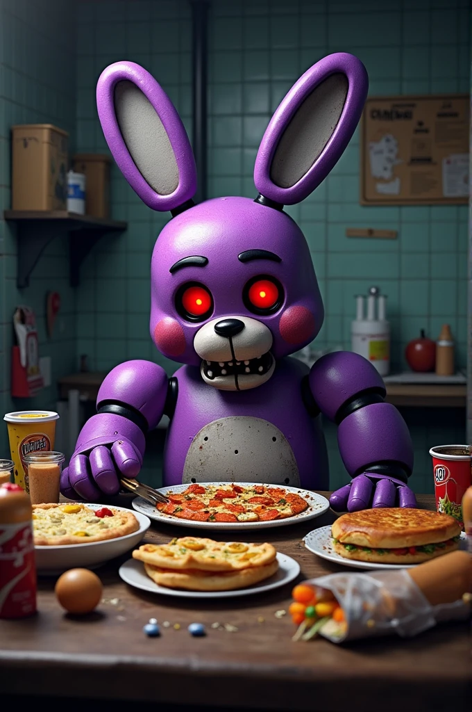 Real Photos from the Movie Five Nights at Freddy's. bonnie, the scene is dark and frightening