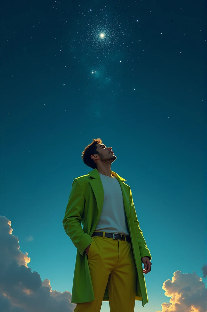 A captivating scene in the natural beauty of Cappadocia, Turkey, with a Japanese male model walking gracefully. He is dressed in a chic, high-fashion outfit that blends classic and modern styles, featuring a pop of color. The outfit incorporates smooth, innovative fabrics, creating a new standard in fashion. His confident, light-footed stride captures the attention of those around him, making him the focal point of this stunning landscape.