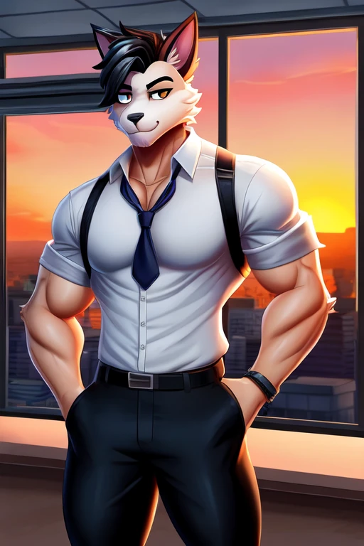（of cat ears+Wolf tail），Yellow body hair，（Red headband），Libido boy，Strong body（White color hair+Fluffy hair:1.2），Tie the headband to your hair，The clothes ar，Yellow pupil，（Modern room background），solo person，The movements are natural，With a relaxed expression，Think and act。