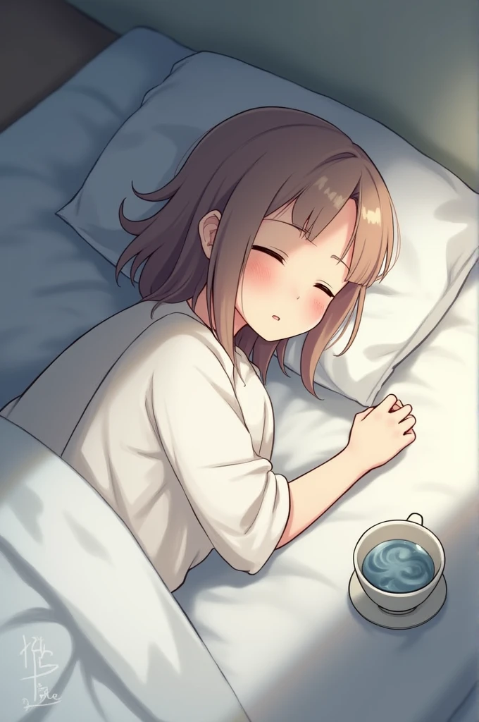 Browsing Caution,Sweat,White Breath,Kaguya-sama: Love is War,Iino Miko,Sleep on your back,room,Side view,Ahegao,Brown Hair