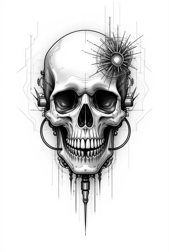 logo, vector, logo design, vector, simple, flat, icon, minimalism, white background, A skull with Metallic Colors in the Steampunk style. --auto --s2