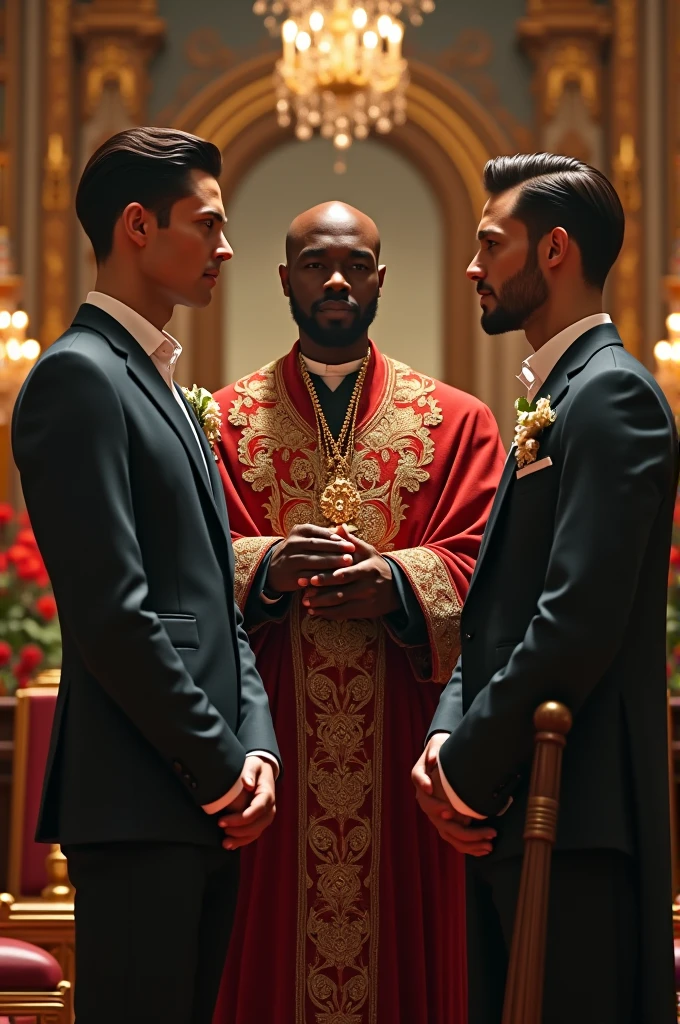 score_9, score_8_up, score_7_up, score_6_up, rating_explicit, Expressive, (2boy), full body squatting, (large White erect veiny penis), ((in church)), African choir boy sucking White priest cock, gay,blowjob, forced deepthroat, hands on head, head grab, fellatio, (size difference:1.3), African choir boy deepthroating White priest penis, cum dripping