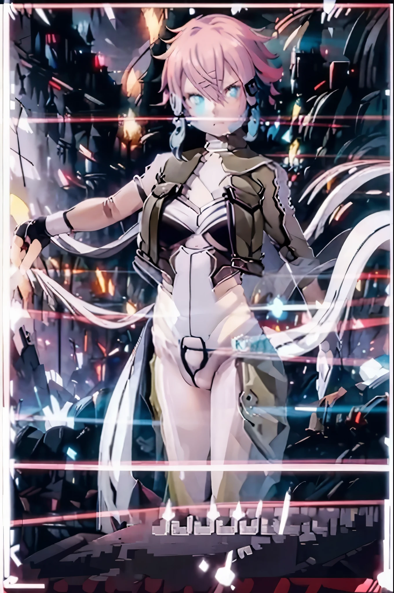 (masterpiece:1.3), (best movie quality), (extremely detailed), (very detailed settings:1), (artistic lighting), (muddy white god々A high-spec lady covered in hot liquid、Name is「Nemo」), short blue haired, (eye+yellow+red:1.4), (multicolored eye+heterochromia), 24-years-old, 「Nemo」inserts a dildo into the vagina between the penises and muddy white god々A liquid is gushing out from the vagina between the penises., I'm excited and my clitoris is sticking out, Beautifully shaped, large breasts and small nipples, wearing cyberpunk clothes, 「Nemo」He is a cutting-edge engineer in scientific research in the ultra-future world of 3600, when science and technology have advanced. (The robots around me are the best masterpieces), (After the end of World War VI、There are very few surviving humans、「Nemo」looks at the man、White god with mud from the female genitals々Fresh liquid overflows), (「Nemo」Instead of getting stronger by inserting a dildo into the vagina、I always climax and squirt),(lewd), (「Nemo」A thick white mess comes out of the female genitals of々The new liquid is、It smells very good and is sweet like honey.、It has the power to heal wounds、「Nemo」can be freely manipulated),
