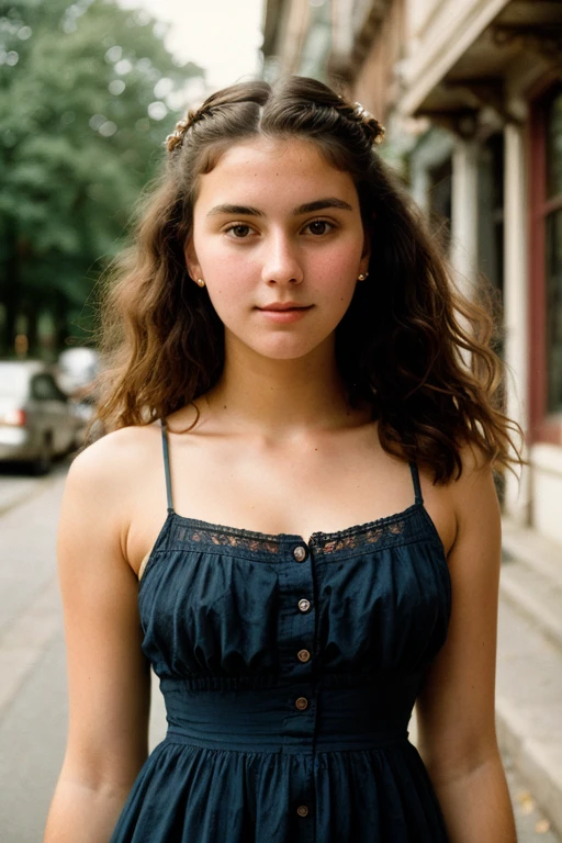 <lora:ATKAmber:0.8>, full color portrait of a young woman, wearing a summer dress, in a crowded street, natural light, RAW photo, subject, 8k uhd, dslr, soft lighting, high quality, film grain, Nikon D850