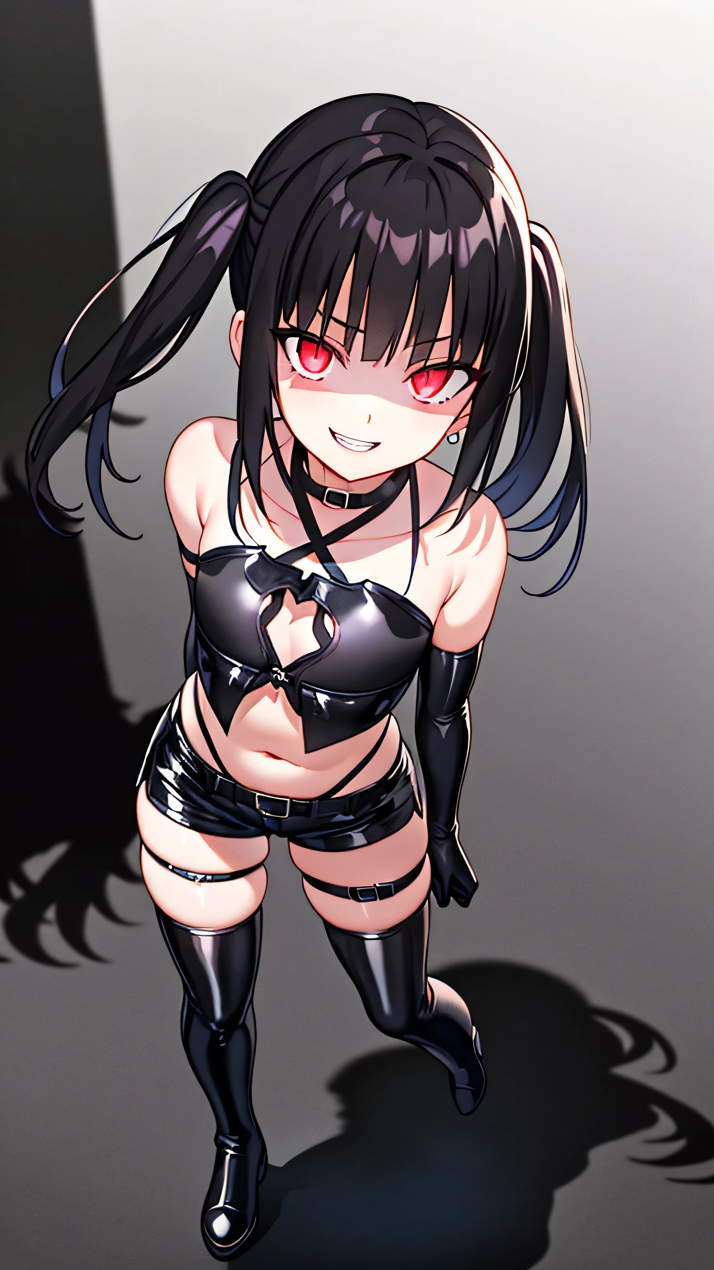 best quality, masterpiece, vampire, fully covered red and black cloths, visible vampire teeth, highres, 1girl,china dress,hair ornament,necklace, jewelry,Beautiful face,upon_body, tyndall effect,photorealistic, dark studio, rim lighting, two tone lighting,(high detailed skin:1.2), 8k uhd, dslr, soft lighting, high quality, volumetric lighting, candid, Photograph, high resolution, 4k, 8k, Bokeh