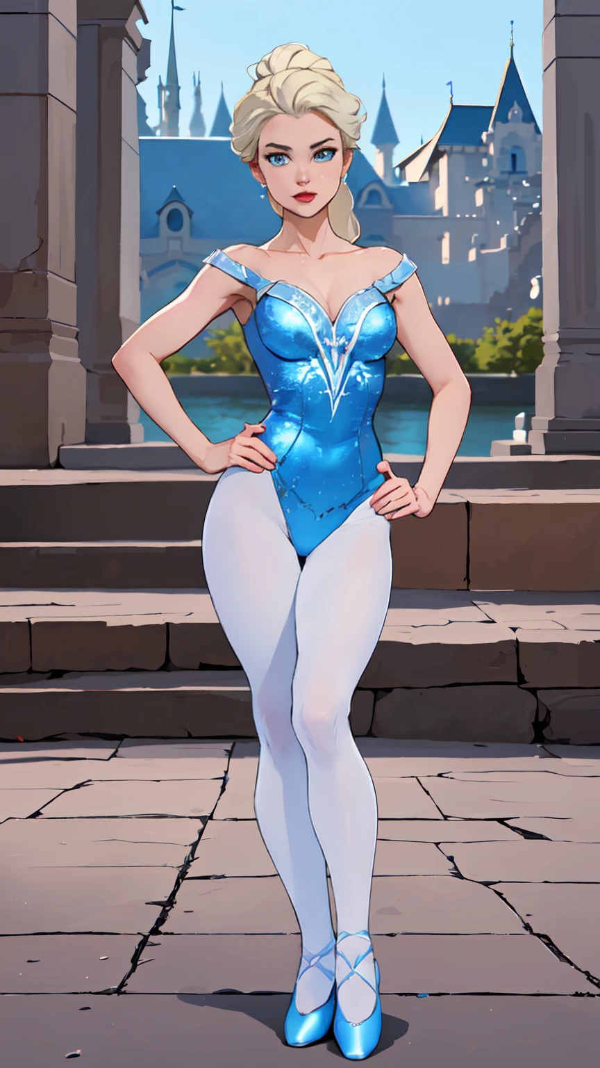 ((photo by full body, standing, on the ground))(masterpiece, sidelighting, finely detailed beautiful eyes: 1.2),
1girl, elsa,
by disney
ballet leather slipper
