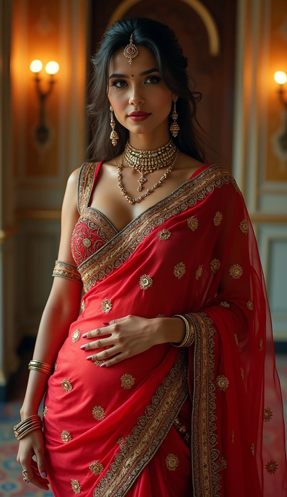 Sexy beautiful saree girl jewellery taj mahal