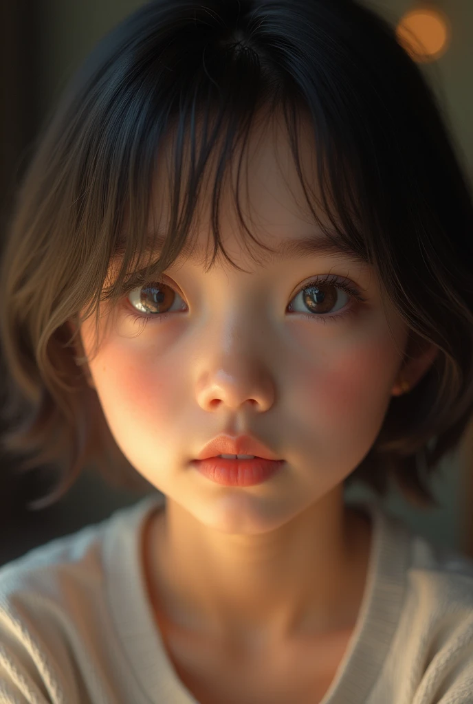 A girl with some suspicious white stuff on her