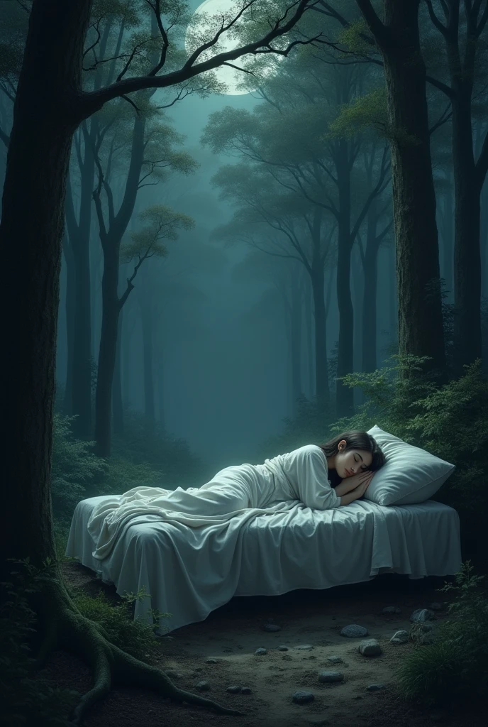 I am a 48 year old man, I don't have a beard, I'm very sick, I am in a bed with an oxygen mask. I am in a forest with green pastures and it is very late at night. There is no moon but there are some stars. The forest is covered in glass. In front of me in the forest I am seeing silhouettes in the shape of human energy that are kneeling, praying and looking at the night sky with stars.