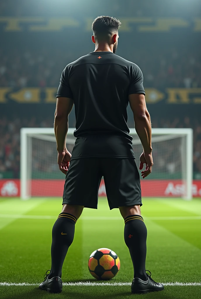 Black football shorts 
