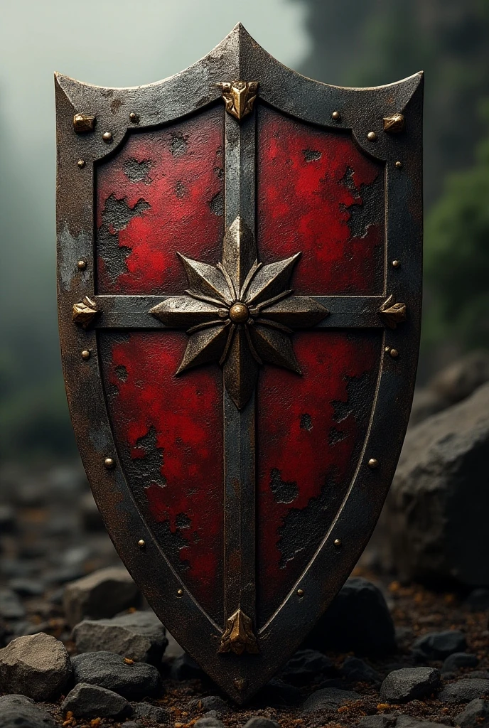 A shield alluding to the war band