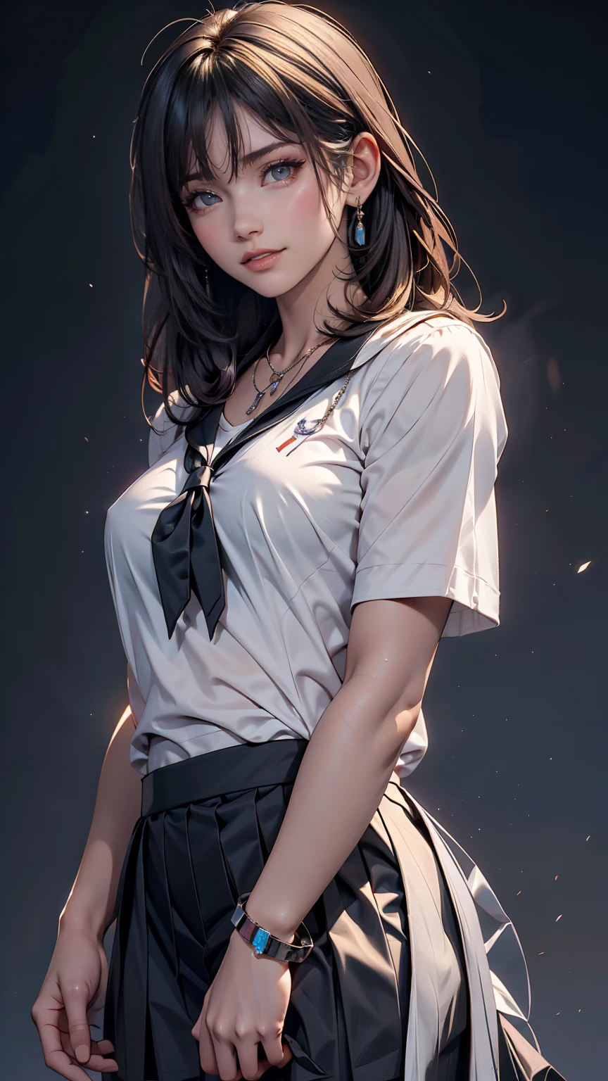 A MILF、JK school uniform、huge-breasted、blindfolds