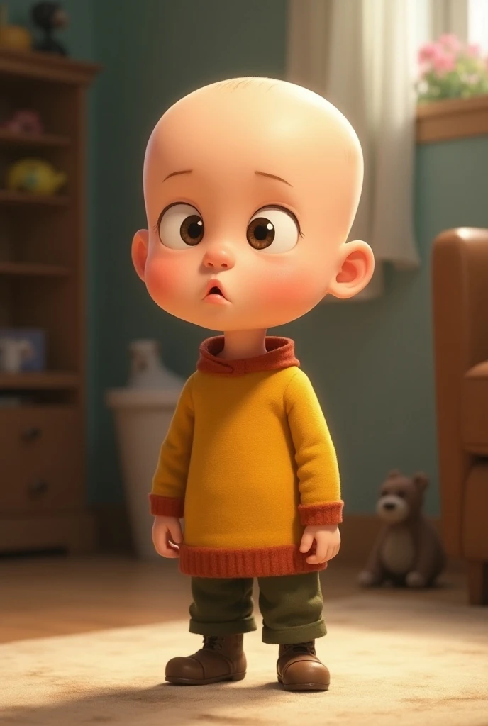 Mugshot of cartoon character calliou