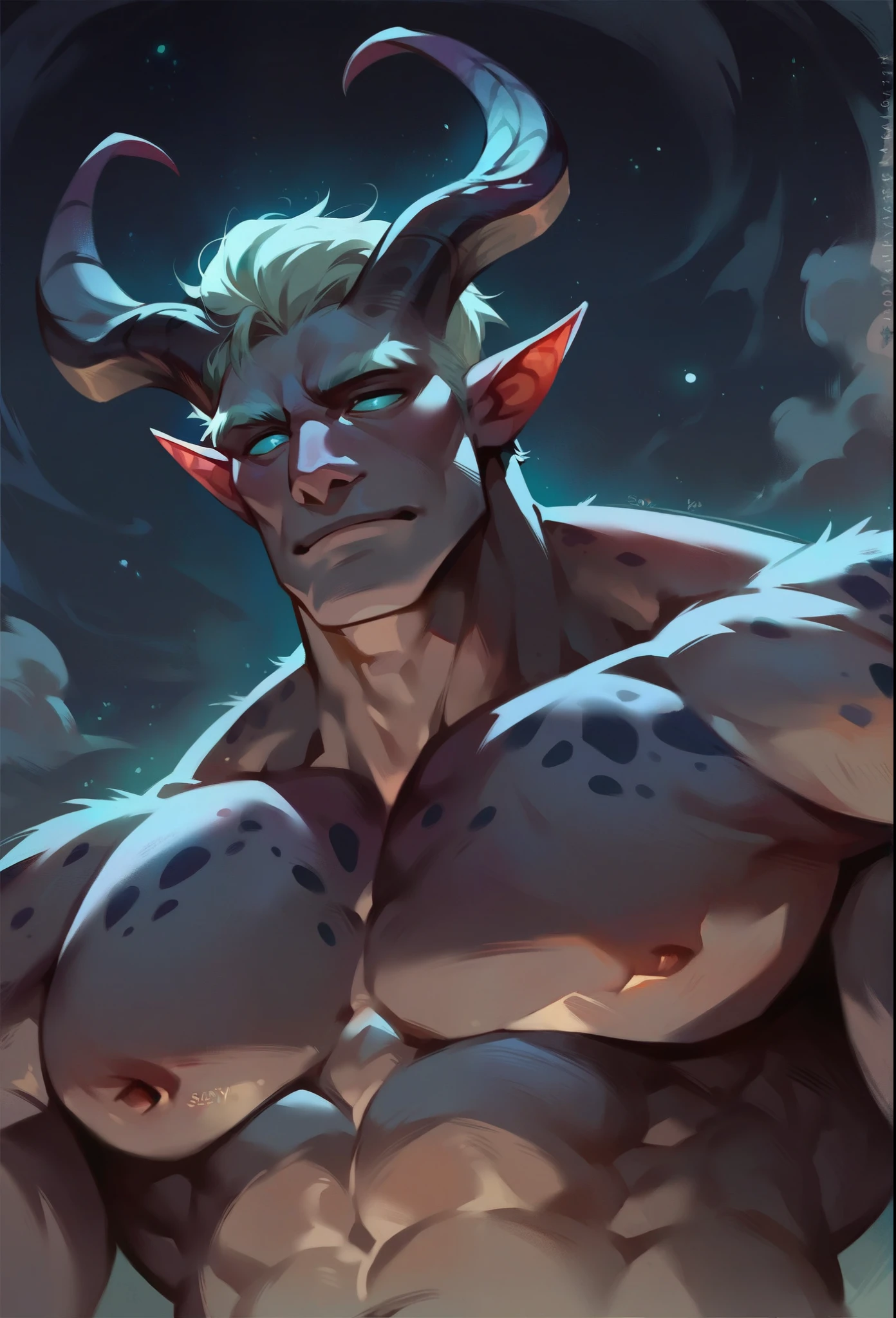 ultra-detailed, masterpiece, masterwork, high quality, best quality, hdr, (nature), posted on e621, (by darkgem), nsfw, male, solo, chibi, ((nude, micropenis, foreskin, perfect balls)), (white body minotaur), hairy dragon, (white body), (long golden hair, yellow eyes), lying, from below, dynamic angle