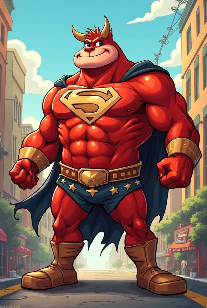 a cartoon cow wearing boxing gloves and a cape, fantastic , mikecow, bovine, cow, human dressed as a bull, by Edward Avedisian, by Aleksander Kotsis, wallpaper - 1 0 2 4, an ox, hyper bullish, by Artur Tarnowski, campy. cow costume with udders, in a fighting stance, 4 different poses