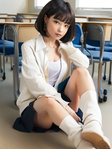 Alafed asian girl sitting on the ground with legs crossed, wearing japanese school uniform, Japan school uniform, japanese girl school uniform, Young Gravure Idol, Young Pretty Gravure Idol, of a schoolgirl posing, Seifuku, Cute Schoolgirl, Realistic Young Gravure Idol, mayuri shiina, Young Sensual Gravure Idol, Japanese Models