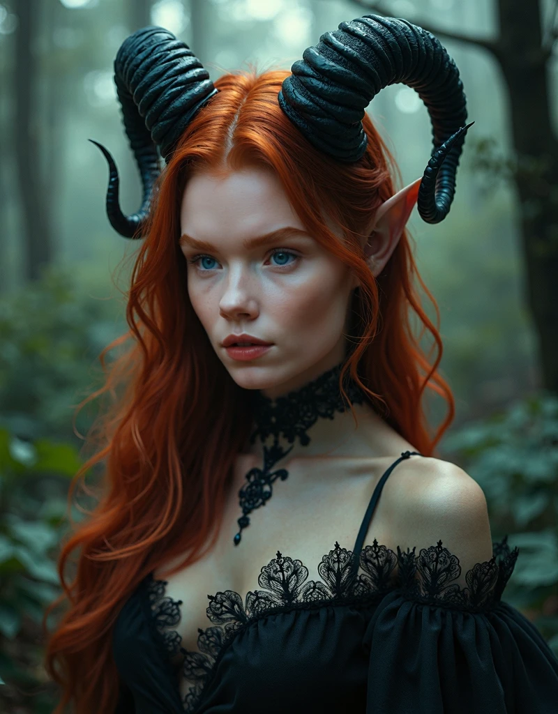 1women body tall, graceful, mysterious, powerful, with red horns, beautiful, lovely, flawless girl