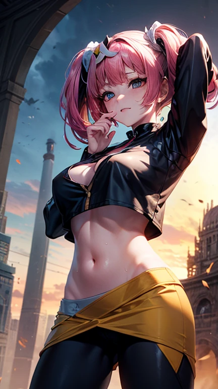 1girl, 18 year old female, Gudako, Fate Grand/Order, anime style, ultra realistic, high detail, sexy pose, sexy, beautiful, exposed skin, slender, skinny, exposed breast, medium breast, nipples, nude, nudity, absurdres, high res, ultrasharp, 8K, UHD, retina, masterpiece, accurate, anatomically correct, perfect anatomy, textured skin, super detail, high details, high quality, award winning, best quality, high res, looking at viewer, detailed eyes, four fingers and one thumb per hand, perfect hands, perfect finger, two arms only, no clothes, revealing, orange hair, orange eyes