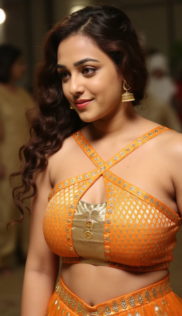 a woman with huge breasts leaning forward, face in frame , extremely detailed breasts, extremely detailed face, detailed eyes, detailed lips, detailed nose, long eyelashes, beautiful skin, elegant dress, graceful pose, serene expression, cinematic lighting, atmospheric environment, digital art, photorealistic, 8k, highly detailed, intricate details, masterpiece, vibrant colors, dramatic lighting