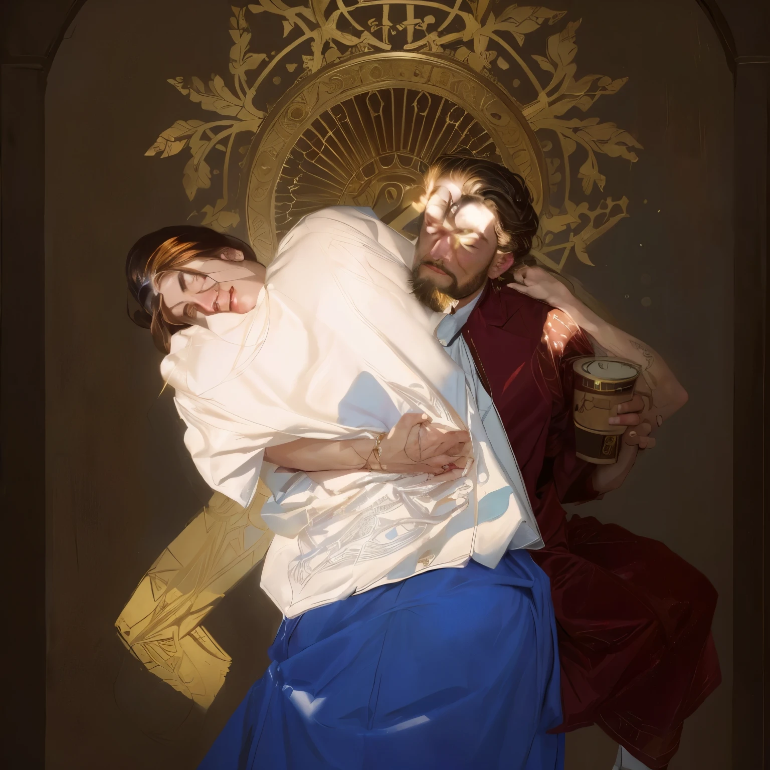 Jesus protegendo o jovem pecador, foto aprimorada