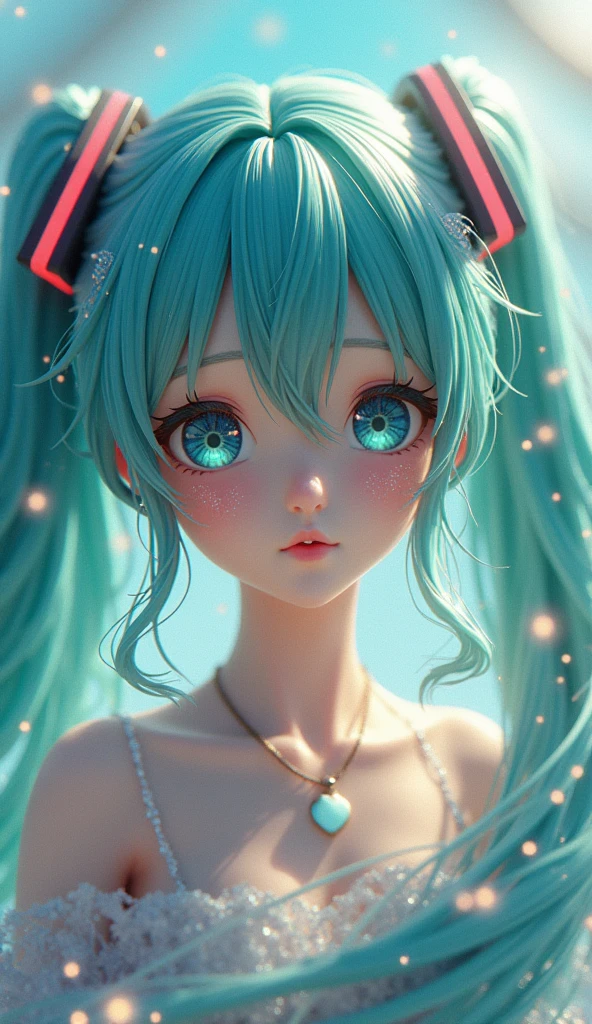(masterpiece), (best quality), Very detailed, high dynamic range, 1 girl, focus only, skin dimpling, Naked stockings, perfect face, Swollen face, pretty face, big eyes, Perfect eyes, eyelash,Hatsune Miku,Extremely delicate face,