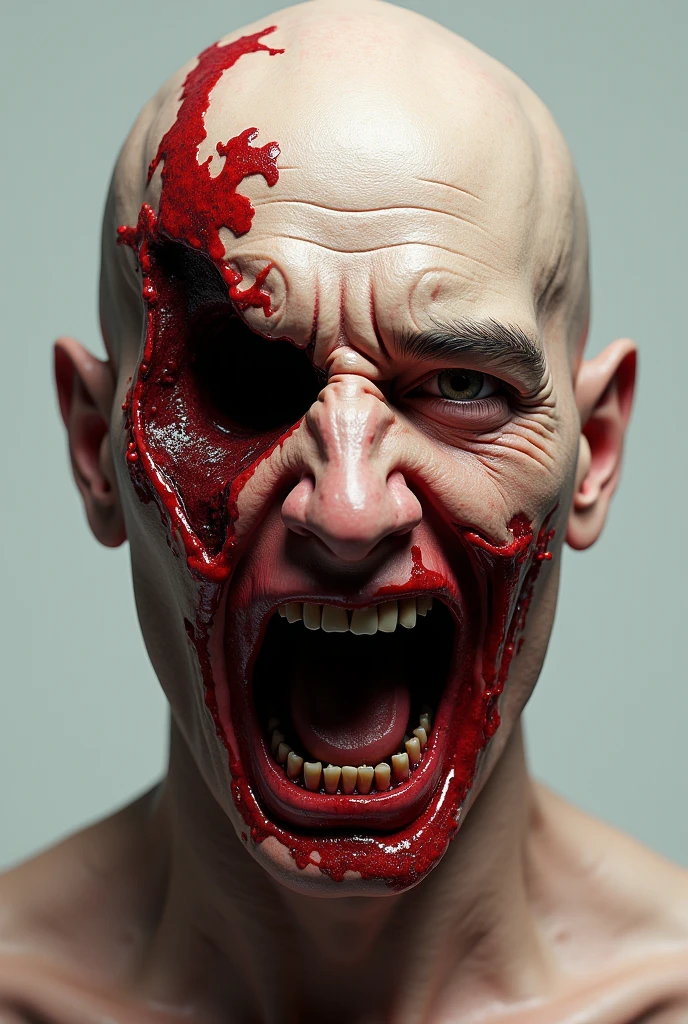a photo of Anger from Inside Out zombie, portrait, plump, studio lighting, hdr, z4mbi portrait <lora:ZombiePortraitXL_v1:0.6>