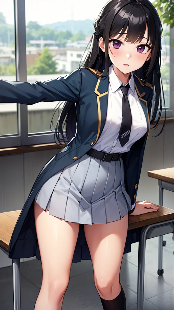 (masterpiece,up to date, anomalies :1.2),1 Girl,Black school uniform,classroom,