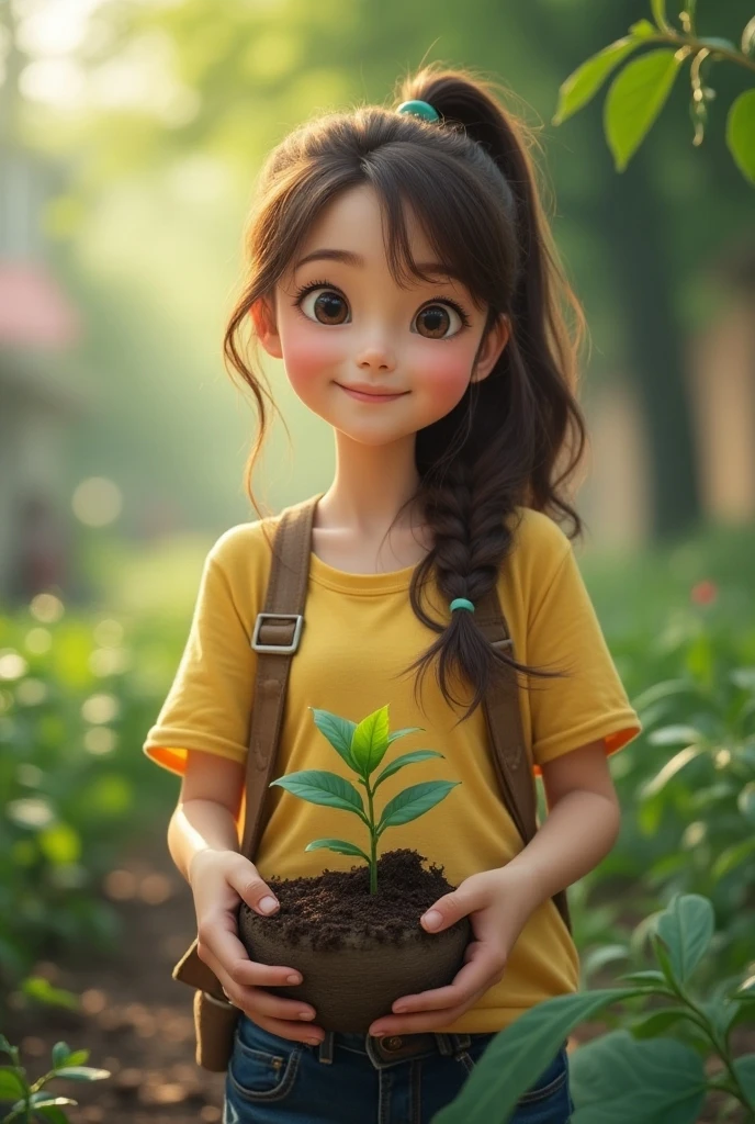 ((Laugh happily)), bit girl,Nature,Wearing yellow overalls, Wear a yellow hard hat, Wear yellow work boots,excavate, Work on construction sites, Sunlight shines on the face, Sweat on the face, wearing DRK_glam, No_Humanity, Depth of field, TO8 contrasting style shadows, (Dark: 0.8), (8K, RAW photo, Best quality, Masterpiece: 1.2)