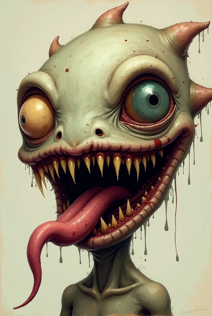 Realistic anatomy with a grotesque touch of the torso