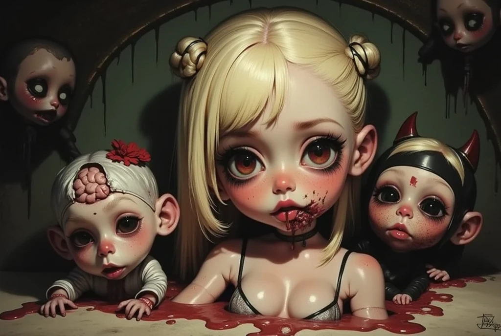 Blythe doll that eats a monkey's brain、Smooth PVC skin
