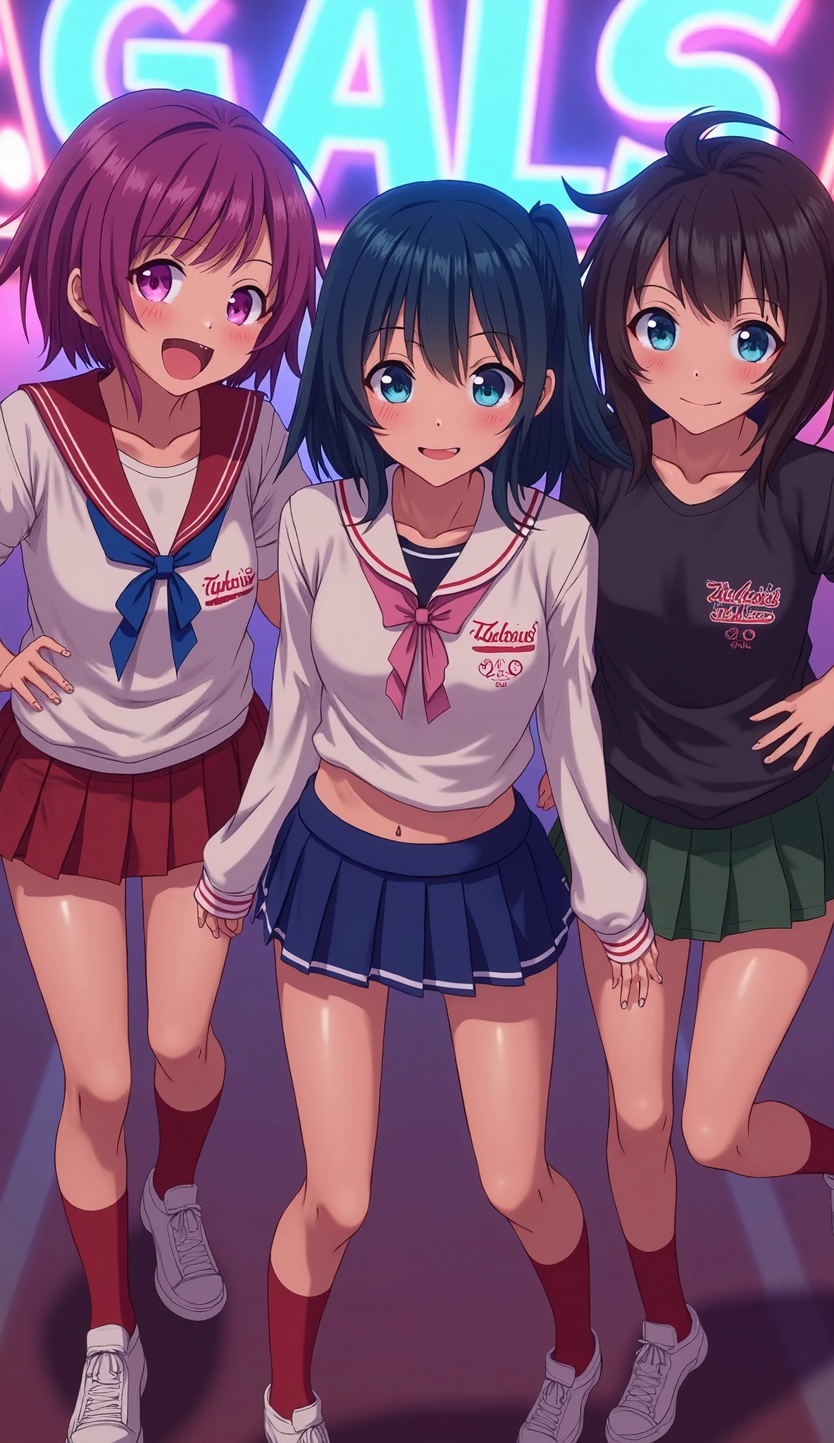Anime girls in tight shorts