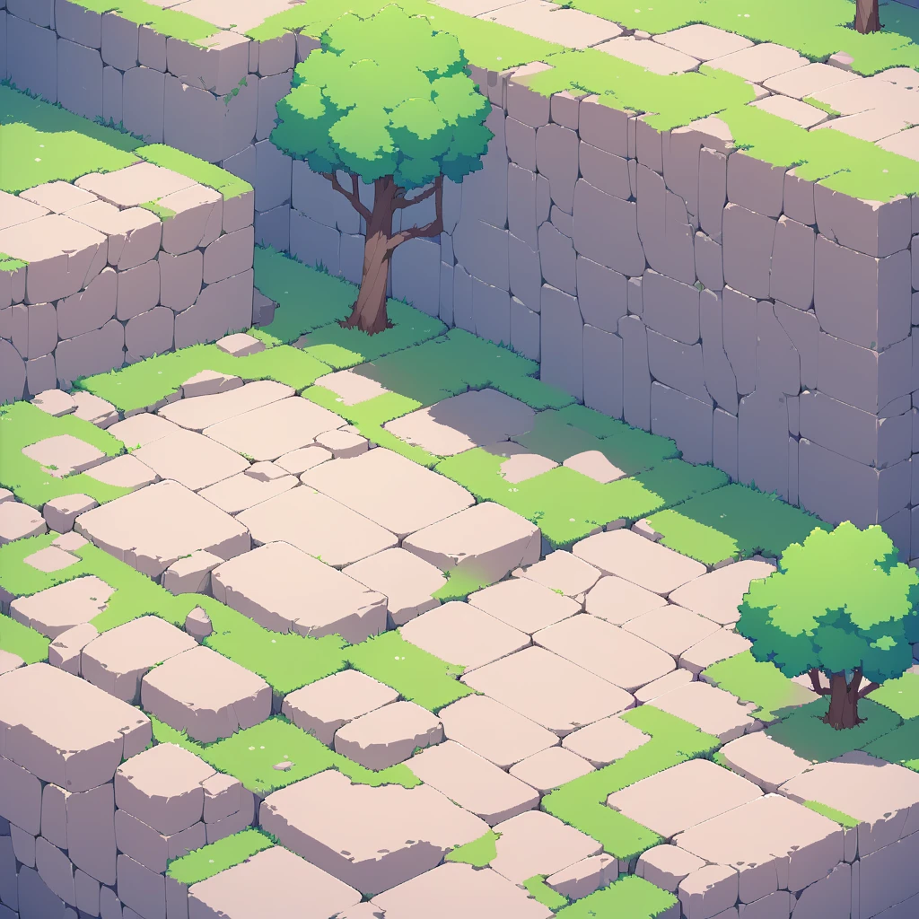 Retro video game style, pixelated, vibrant colors, 8-bit characters, blocky shapes, sharp lines, detailed shading, classic gaming vibe, nostalgic atmosphere, classic arcade games. Masterpiece:1.2, ultra-detailed, illustration style. 2D texture, stone texture, 4K seamless mud texture, video game texture, dirt texture. Game tiles, grass, ¾th perspective trees, river/water stream, ¾th perspective tileable rock texture, ¾th perspective tileable cliff formations, tileable trees, top-down view, tileable texture. Very detailed cliff texture, intricate stones.

Mountain Terrain: Diverse mountain shapes and elevations, including peaks, ridges, and valleys.

Texture Detail: High resolution with intricate details like rocky surfaces, crags, and natural erosion patterns.

Seamless Pattern: Ensure that the edges of the tile seamlessly align with adjacent tiles to create a continuous and coherent mountain range when repeated