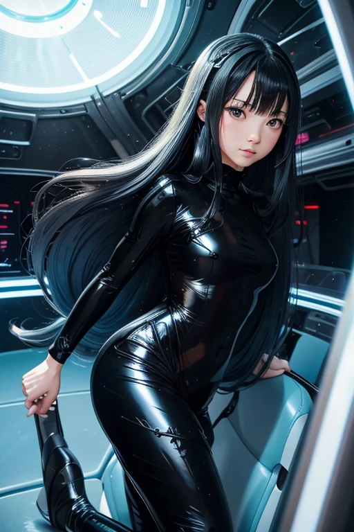 live-action　Girls　My hair is shiny 　 slime monsterization 　Inside the spaceship　 I'm wearing a rubber suit　 Long Straight Hair　 long ballet shoes 　Multiple people　Enamel costume　 Japanese