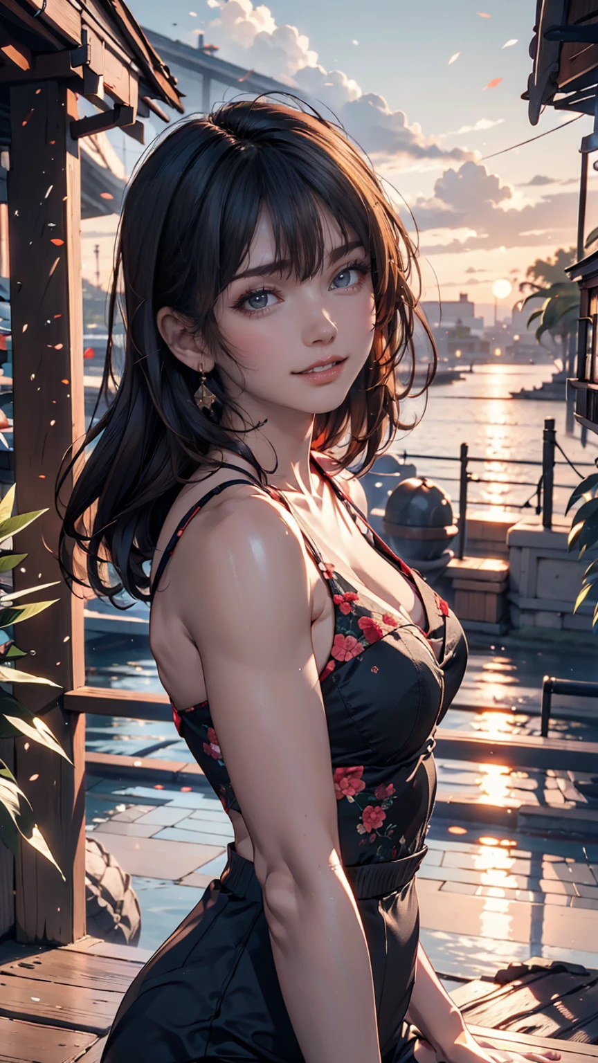 24-year-old female、Sexy proportions、Sexy、Narrow waist、Wear jewellery on your wrist、Attach a necklace、Wear platform sandals、Side Tail((side drill))、Crystal Earrings((crystal earrings))、A seductive smile((seductive smile))、Headpiece((hair ornament))、Rainbow Hair((rainbow hair))、erotic、Cleavage Emphasiany lanterns are flying in the night sky、sitting on a rock on the shore、Bikini Wearing、The Little Mermaid((The lower body is a fish))、smile