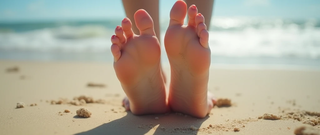 realistic feet photo of women