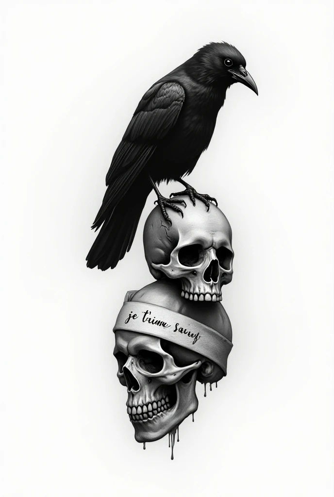 Flying bird with skull face bloody