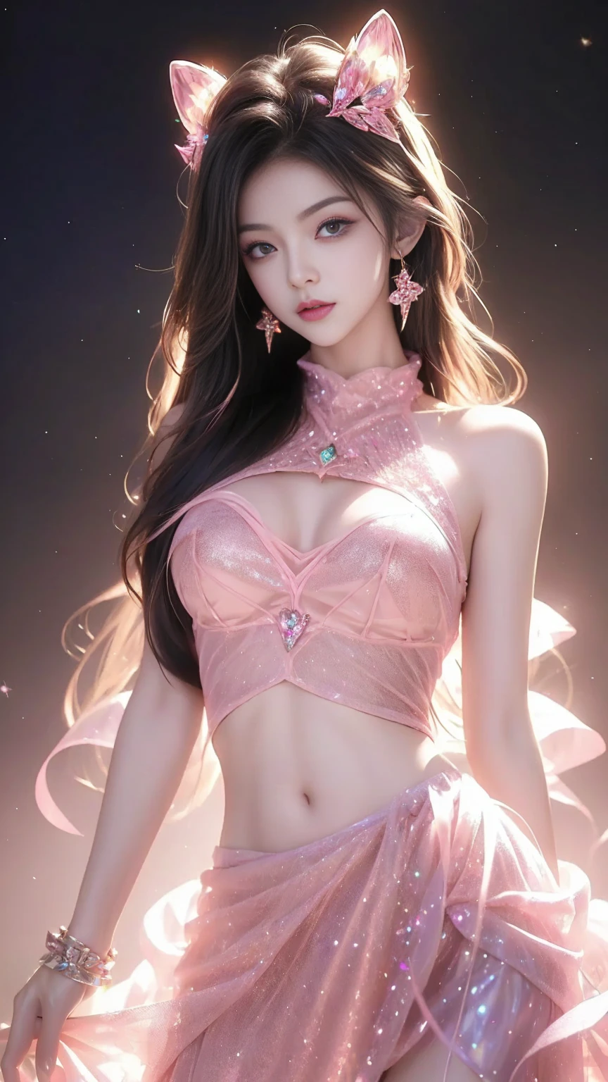 best quality, masterpiece, highres, 1girl, lingerie china armor, hair ornament, necklace, jewelry, Beautiful face, upon_body, tyndall effect, photorealistic, dark studio, rim lighting, two tone lighting, (high detailed skin:1.2), 8k uhd, dslr, soft lighting, high quality, volumetric lighting, candid, Photograph, high resolution, 4k, 8k, Bokeh, medium breasts, (light pink lips),