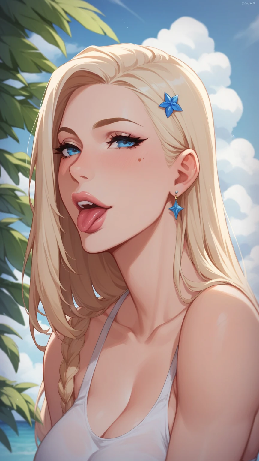 Prompt: score_9, score_8_up, score_7_up, score_6_up, score_5_up, score_4_up,

1girl, cute face, Rosalina , pale skin, looking at viewer, big cute eyes, seductive smile and eyes, nude, bare , medium_breasts, sunlight from the windows, pinching nipple, blushing heavily, penis deep in mouth , blowjob, slight smile 