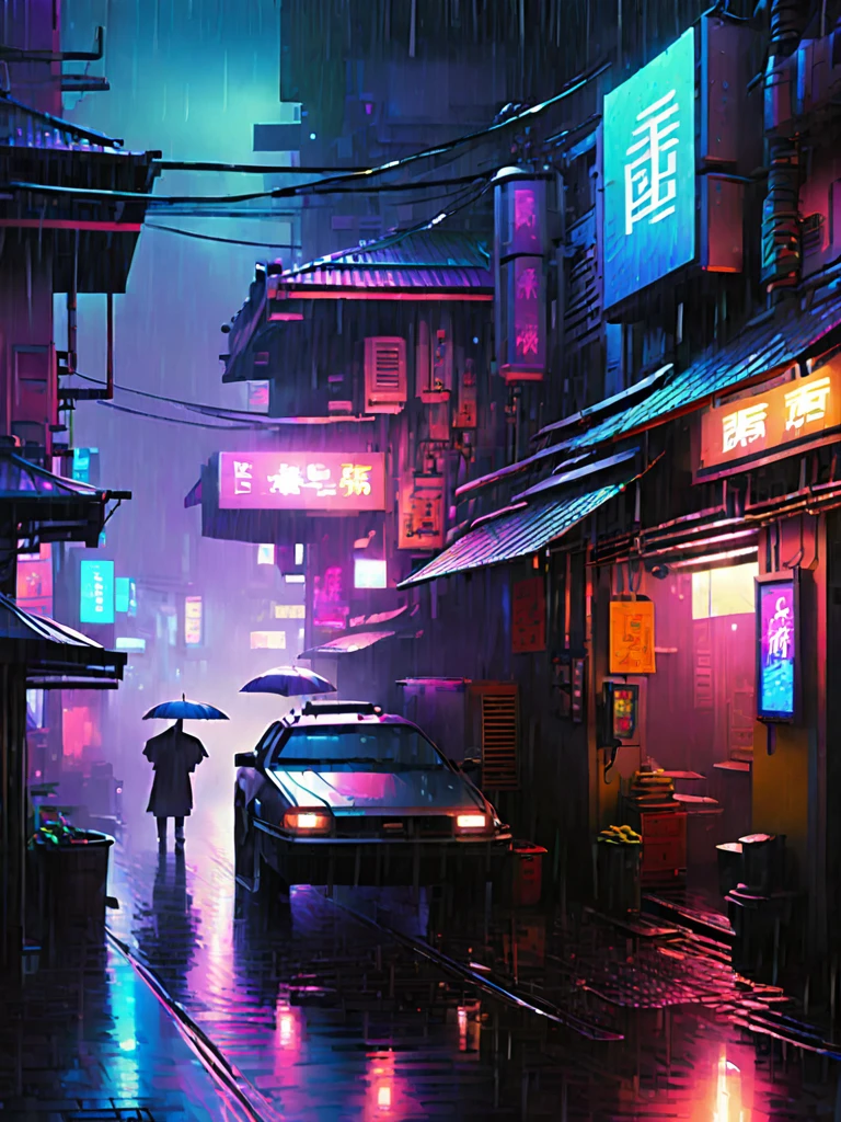 pixel art, rain in city, isometric, detailed, cinematic lighting, moody atmosphere, dynamic composition, vibrant colors, intricate details, clean lines, sharp focus, volumetric lighting, realistic water droplets, reflections on wet surfaces, neon signs, urban architecture, rain-soaked streets, puddles, glowing windows, rainy night scene, gritty cyberpunk aesthetic, intricate textures, hyper-detailed, masterpiece