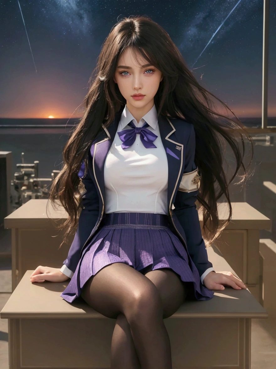 Realism, Hyperrealism, high detail, UHD, masterpiece, photorealistic perfect body , accurate, anatomically correct, hyperrealistic young girl, Lilac eyes, Violet eyes, hyperrealistic full figure, beautiful girl, textured skin, super detail, high details, high quality, best quality, highres, 16k, ((high detail hair), (high detail clothes), (High detail body), (extremely detail))