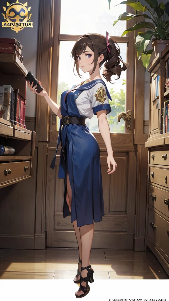 anime - style illustration of a woman in a  high school outfit, video game character, official character art, trending on cgstation, e-girl, e - girl, cushart krenz key art feminine, full body, female action anime girl, 