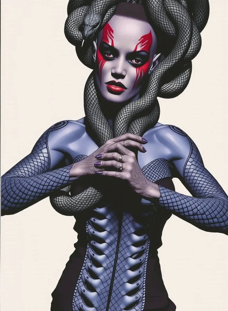 Arachne Mystique with six arms and eight legs naked