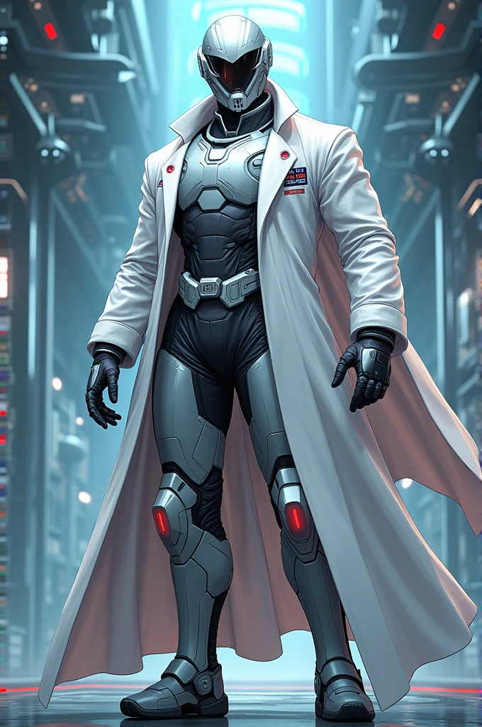 (masterpiece, best quality), 1 old man, handsome beautiful face, muscle male, beautiful body, wearing ayanami plugsuit, bodysuit, interface headset, white bodysuit, nice bulge, nicebulge,