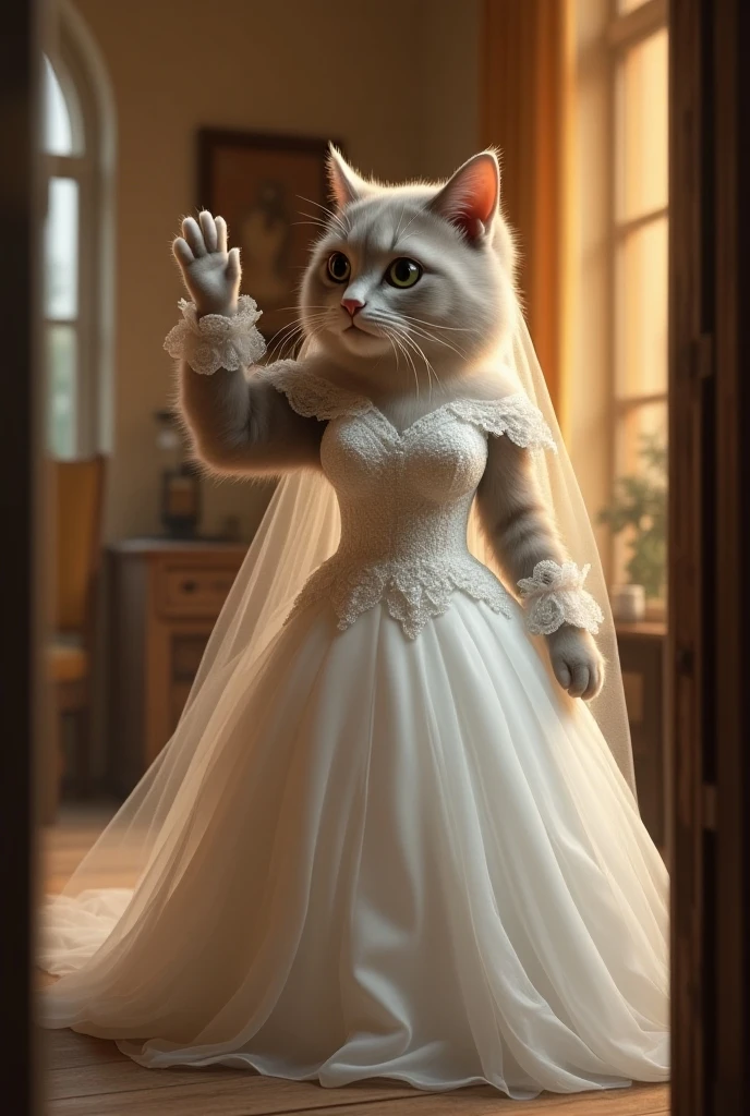 Realcat Sundar si bridal mein taiyar hoti Hui generate cat background mall ka 
