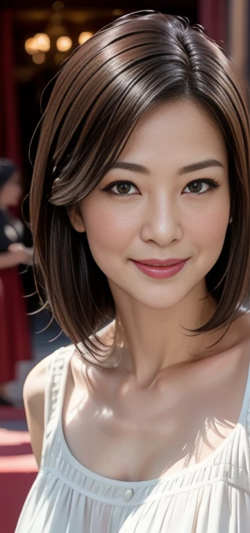 Masseter muscle area, Highest quality, masterpiece, High resolution, Photorealistic, RAW Photos, 8k wallpaper, perfection, Professional Lighting, Very detailed, Depth of written boundary, ((Beautiful Japanese Women)), ((Sexy 50 year old women)), (On the Academy Awards red carpet), ((Dark colored see-through dress)), ((Look into the viewer's eyes)), Detailed face, Beautiful Eyes, (Maintain good posture and stand at an angle), Shapely breasts, (Sexy look), Light brown bob hair, (Thick lips),(Deep slit:1.2)、(Beautiful feet:1.5)、((whole body:1.2))、((No Bra 1.2))、(Nipples stand out:1.2)