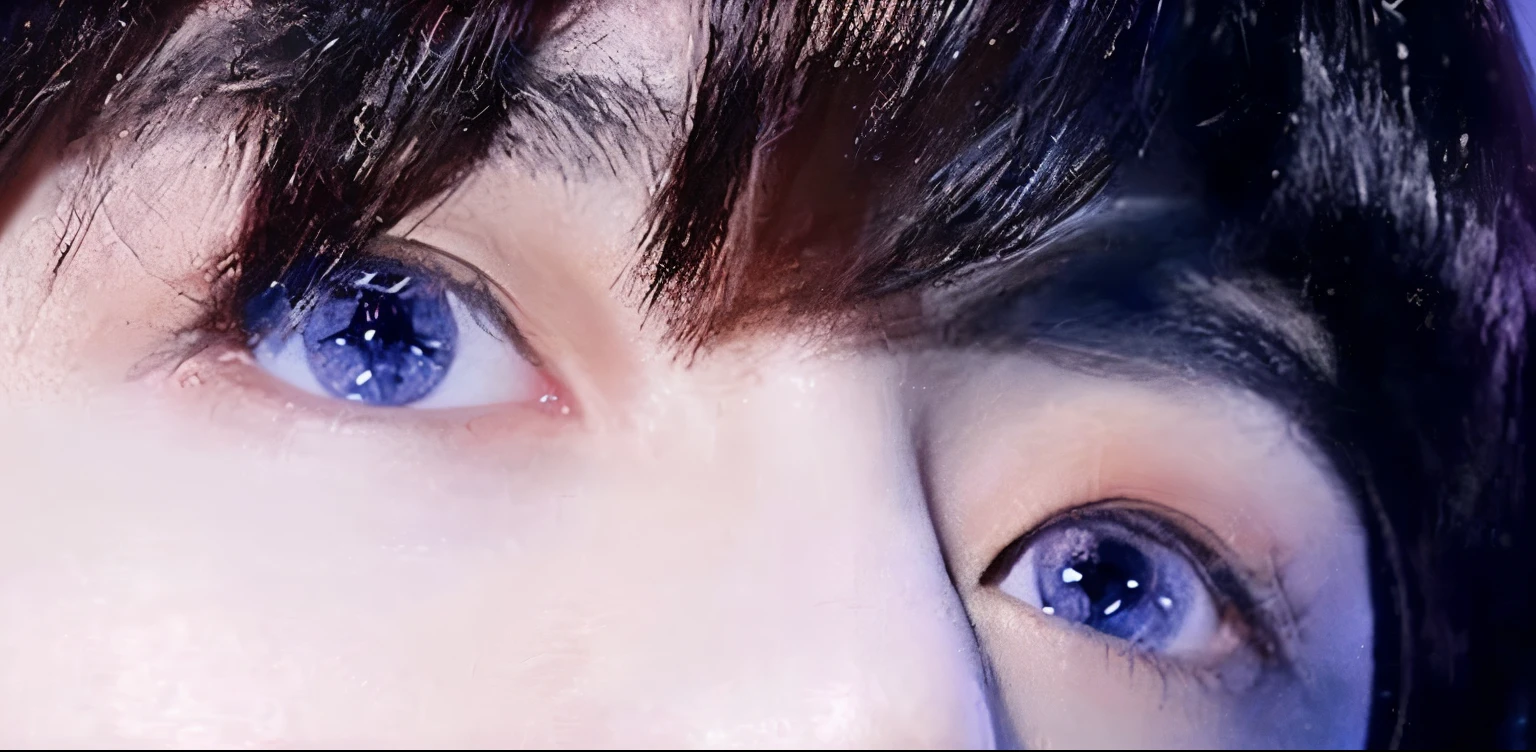 olhos de duas pessoas distintas, um olho feminino feroz e um masculino feroz, Asian 