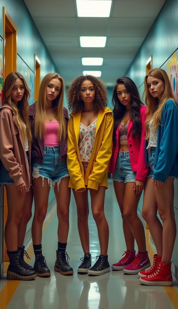 (Ein Foto von 10 Frauen), (Hayley Williams), (Emma Roberts), (Cara Delevingne), (Liya Kebede), (Adriana Lima), (Ruby Rose), (Zoe Saldana), (Jenna Ortega), (Emma Roberts), (Freida Pinto), all wear tanktops and mini skirts
