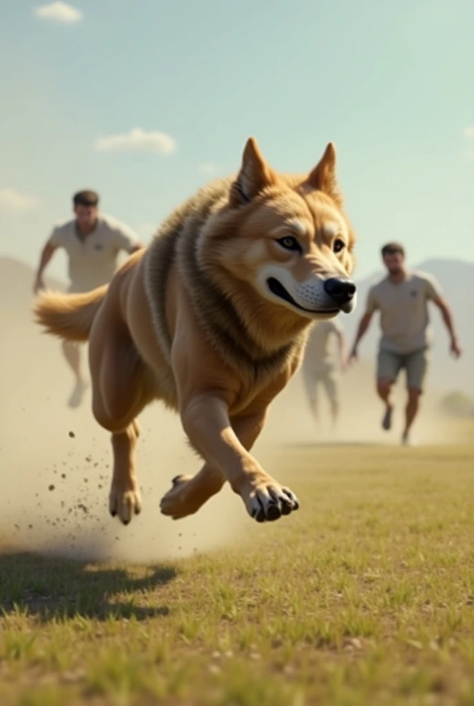 Yellow dog biting a sporting clay